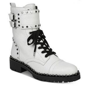 Sam Edelman Jennifer studded combat Biker boots leather 6.5 Grunge Emo Goth Y2K‎